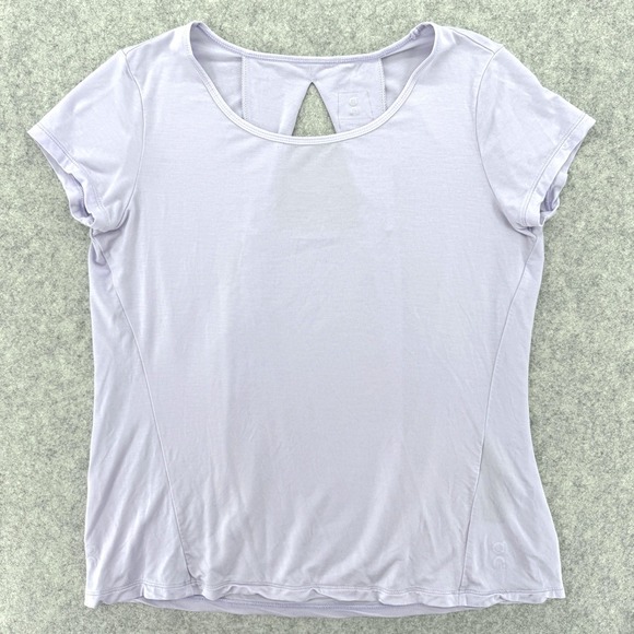 On Running Tops - On Running Active-T Breathe Women Small Purple Open Back Performance Tee Purple